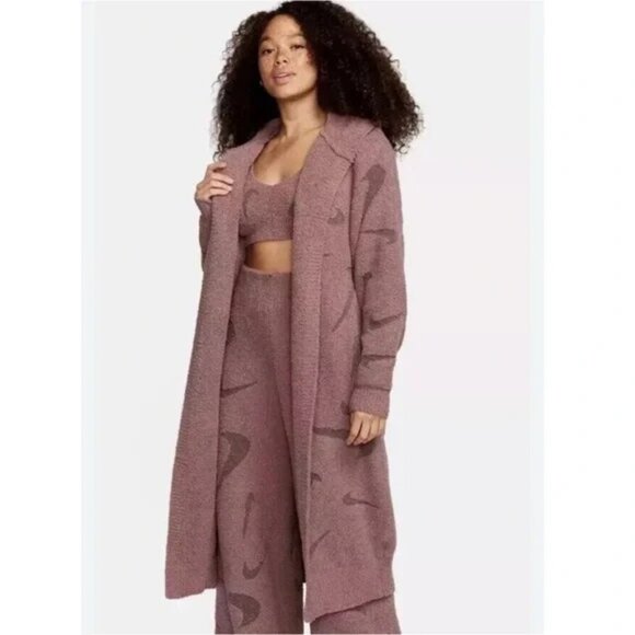 NWT NIKE PHOENIX BOUCLE LONG CARDIGAN, LARGE - Picture 1 of 12